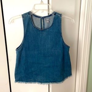 Aerie cropped soft denim tank